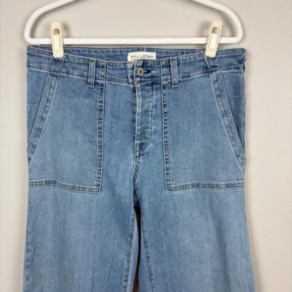 Nili Lotan Soft Cargo Wide Leg Jean - Size 30 - Picture 3 of 10